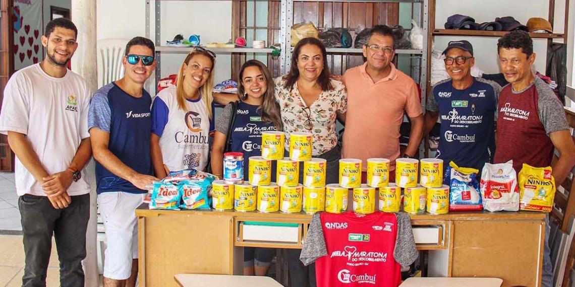 5 instituições são beneficiadas com a entrega de alimentos da Meia Maratona do Descobrimento em Porto Seguro