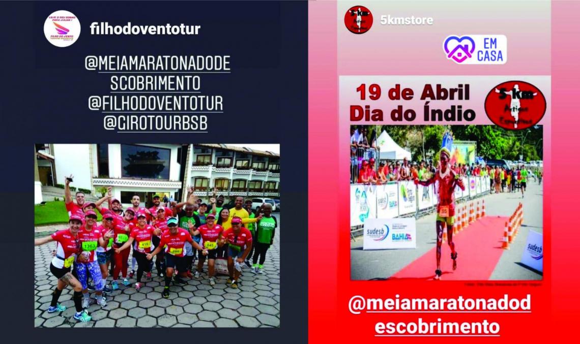 Corredores postam fotos e vídeos para homenagear a Meia Maratona do Descobrimento